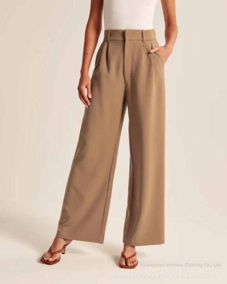 Suits & Tailoring |  Womens Stone Elasticated Tailored Wide Leg Trousers Clothing Suits & Tailoring