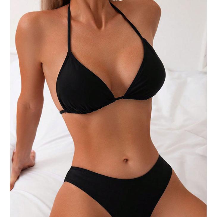 Swimwear & Beachwear |  Womens Black Moulded Triangle Bikini Top Clothing Swimwear & Beachwear