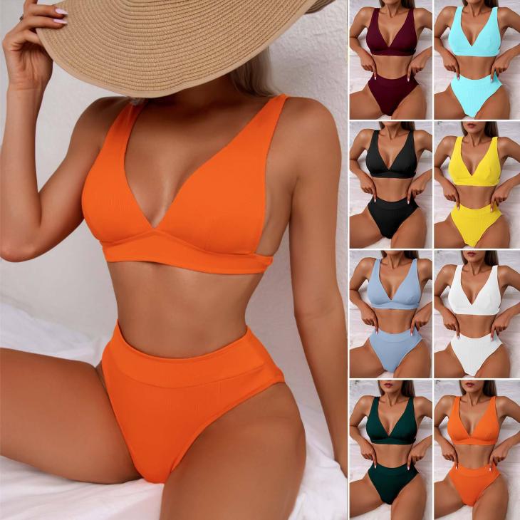 Swimwear & Beachwear |  Womens Blue High Waist Bikini Bottoms Clothing Swimwear & Beachwear