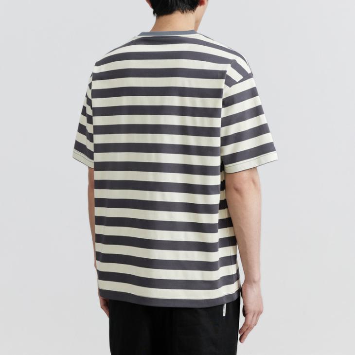 T-Shirt & Polos |  Mens Blue Cotton Stripe Print T-Shirt Clothing Mens