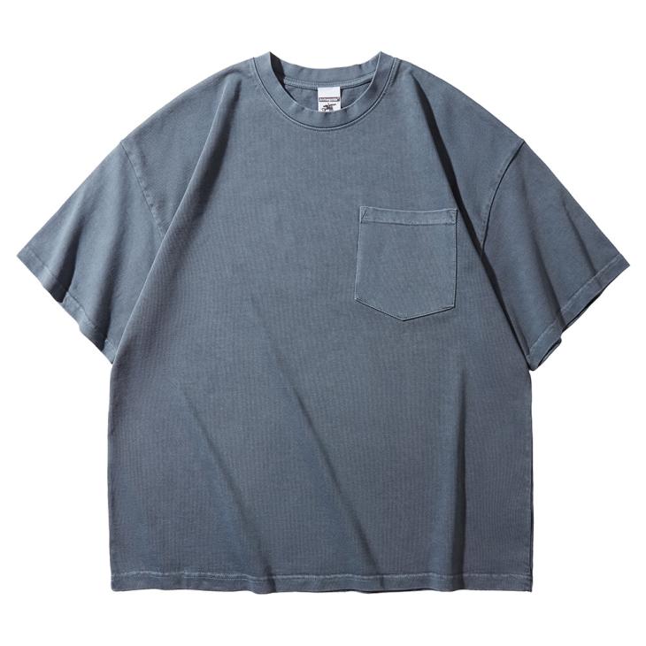 T-Shirt & Polos |  Mens Blue Oversized Heavyweight Cotton Chest Pocket T-Shirt Clothing Mens