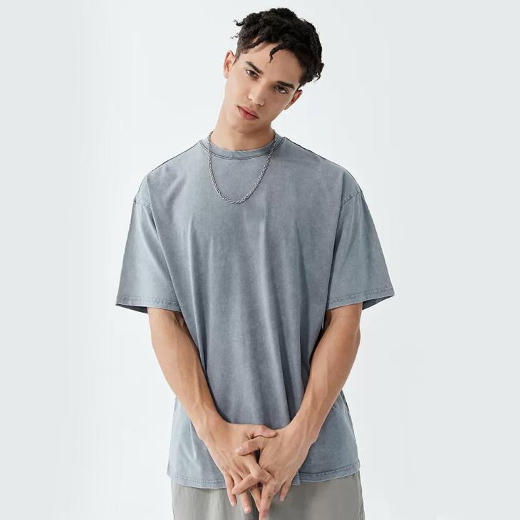 T-Shirt & Polos |  Mens Grey Cotton Acid Wash Oversized T-Shirt Clothing Mens