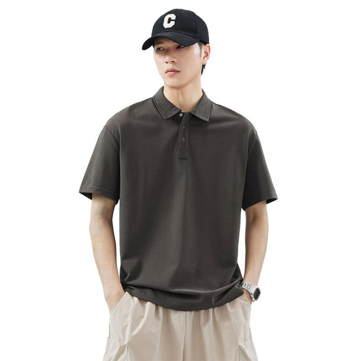 T-Shirt & Polos |  Mens Khaki Piqué Cotton Oversized Polo Shirt Clothing Mens