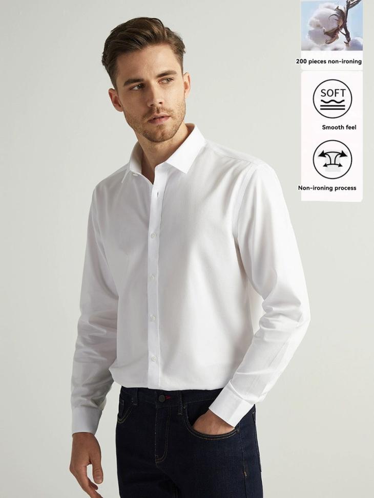 Tailoring & Suits |  Mens White Poplin Long Sleeve Shirt Clothing Mens