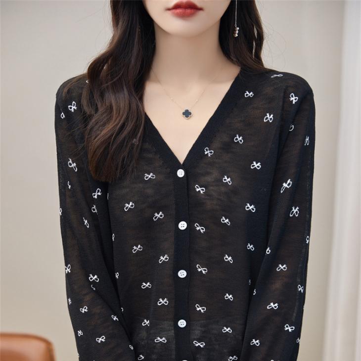 Tops |  Womens Black Bow Print Shirt Clothing Shirts & Blouses