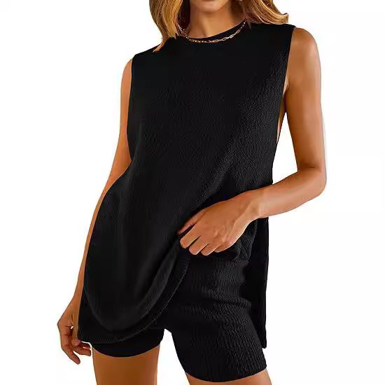 Tops |  Womens Black Fine Knit Tank Top Clothing Jumpers & Cardigans