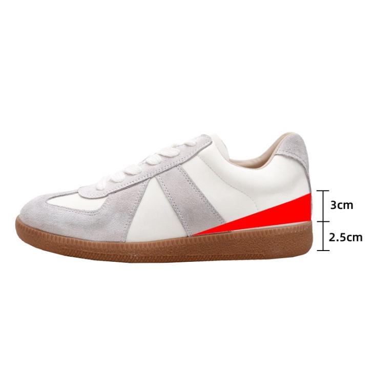 Trainers |  Womens White Leather-Look Gum Sole Trainers Flats Flats