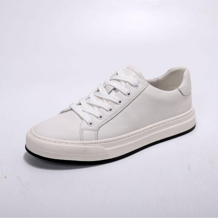 Trainers |  Womens White Leather-Look Lace Up Trainers Flats Flats