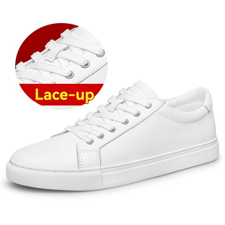 Trainers |  Womens Wide Fit White Leather-Look Lace Up Trainers Shoes Trainers