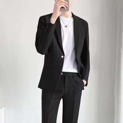 Trousers & Chinos |  Mens Black Mid Rise Slim Suit Trousers Clothing Mens