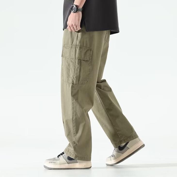 Trousers & Chinos |  Mens Black Relaxed Cotton Cargo Trousers Clothing Mens