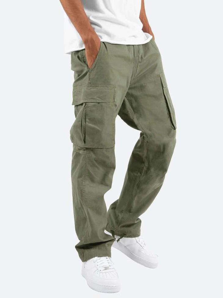 Trousers & Chinos |  Mens Khaki Cotton Tapered Cargo Trousers Clothing Mens