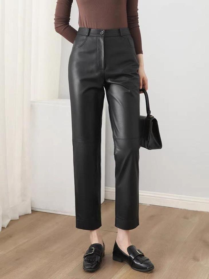 Trousers |  Womens Black Faux Leather Trousers Clothing Trousers