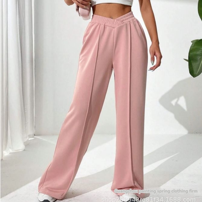 Trousers |  Womens Black Wide Leg Jersey Trousers Clothing Lounge & Sports