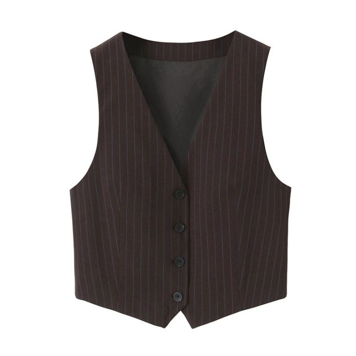 Waistcoats |  Womens Black Pinstripe Waistcoat Clothing Waistcoats