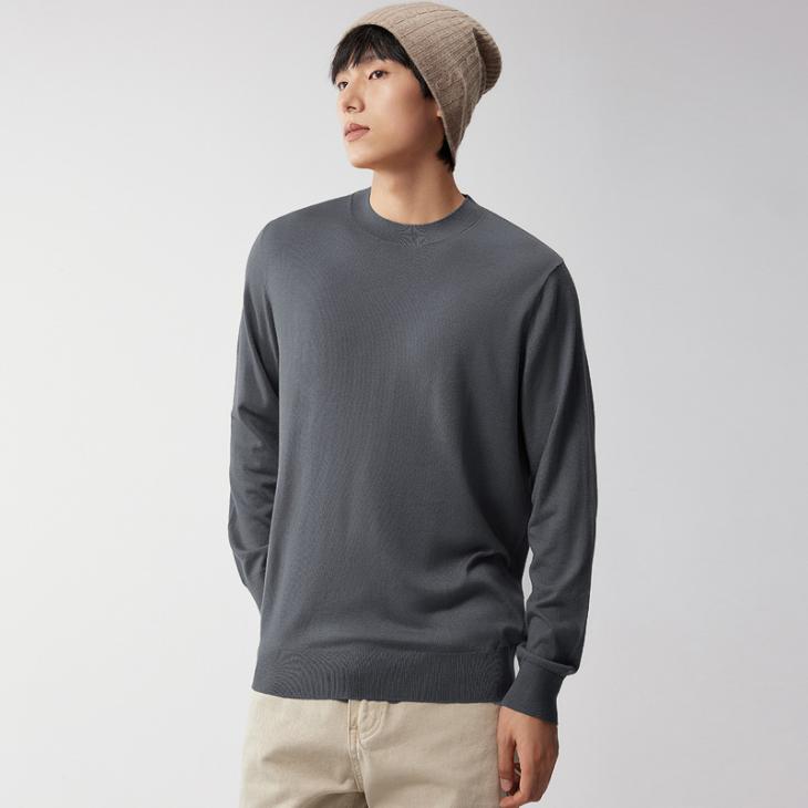 Jumpers & Cardigans |  Mens Black Slim Fine Knit Crew Neck Jumper Clothing Jumpers & Cardigans