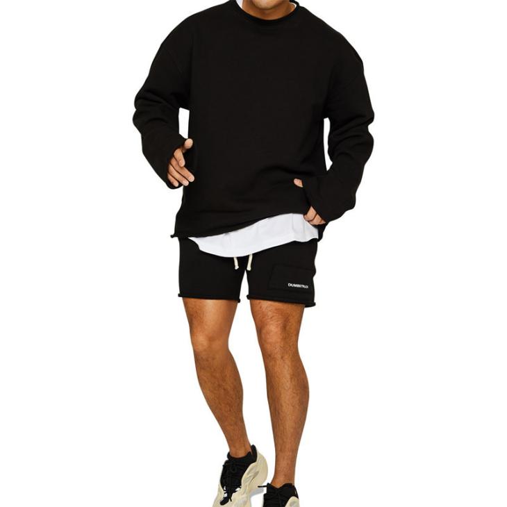 Lounge & Sports |  Mens Black Oversized Crew Neck Sweatshirt Clothing Hoodies & Sweats