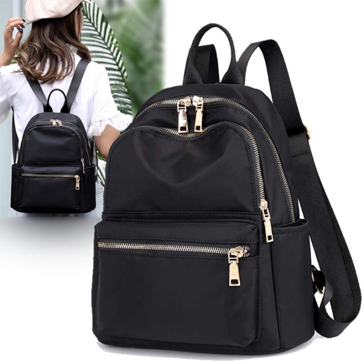 Bags |  Womens Black Leather-Look Pocket Front Midi Backpack Accessories Bags