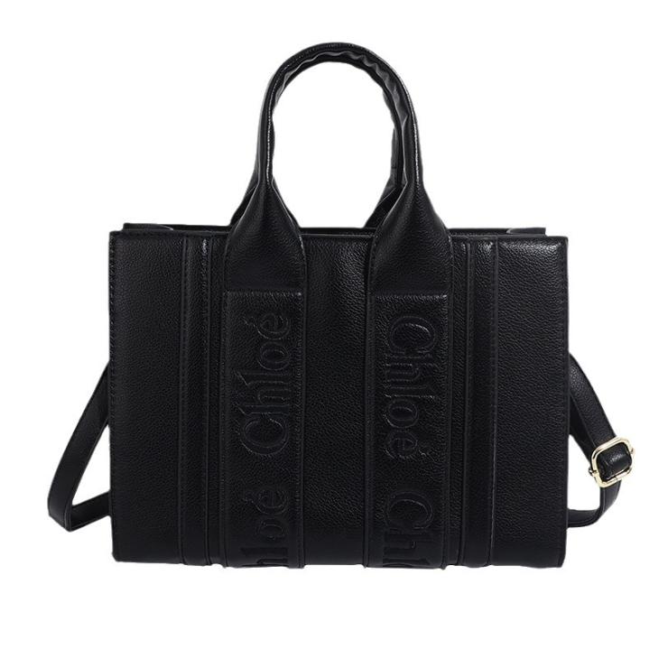 Bags |  Womens Black Webbed Strap Boxy Tote Bag Accessories Bags