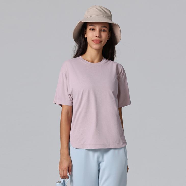 Basics |  Womens Light Pink Boxy Cotton T-Shirt Basics Basics