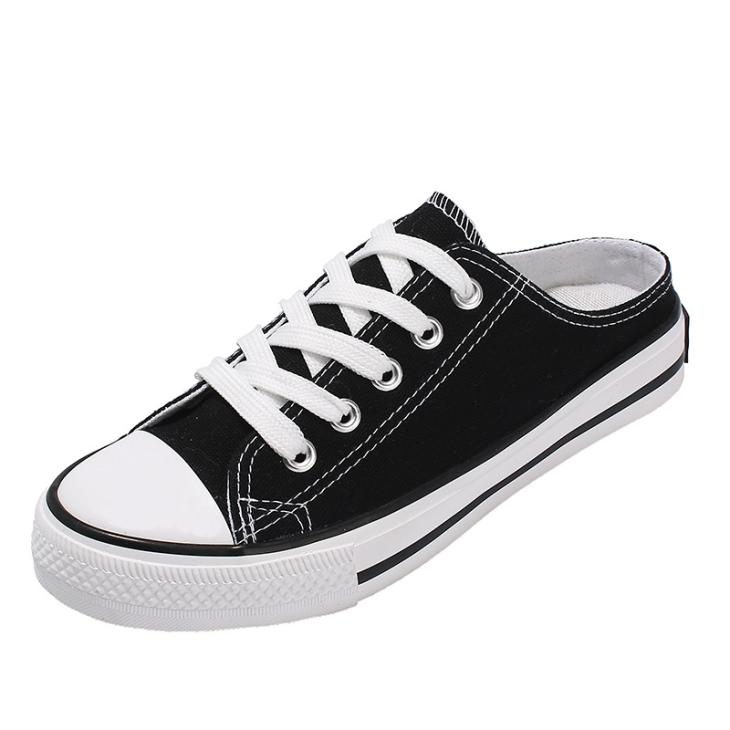 Trainers |  Womens Wide Fit Black Canvas Lace Up Trainers Shoes Trainers